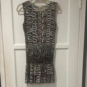 Stylish Black and White Patterned Dress